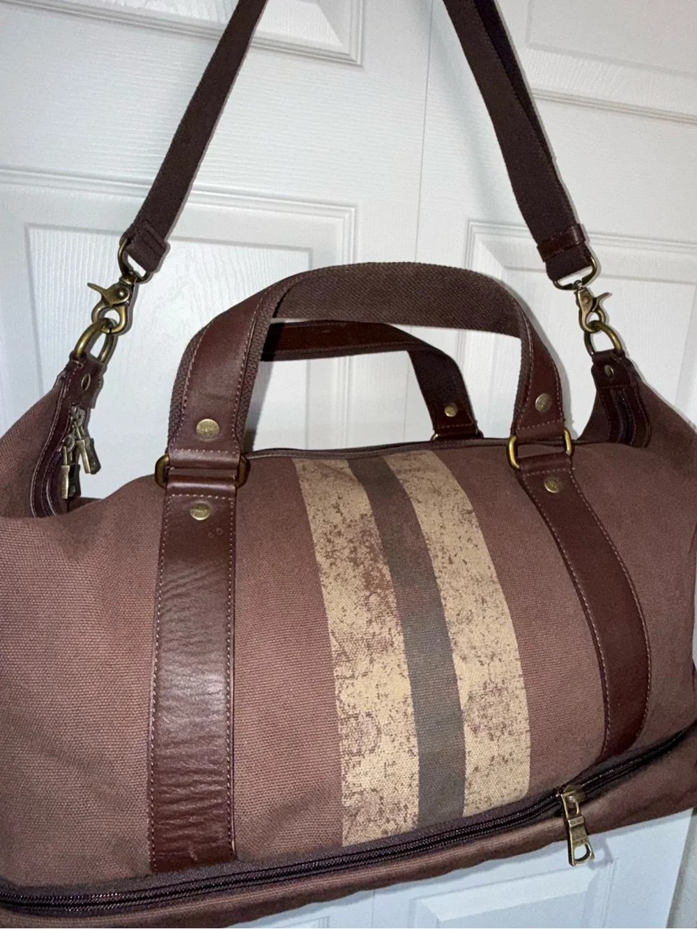 Banana Republic Canvas Weekender Duffel Bag - Brown